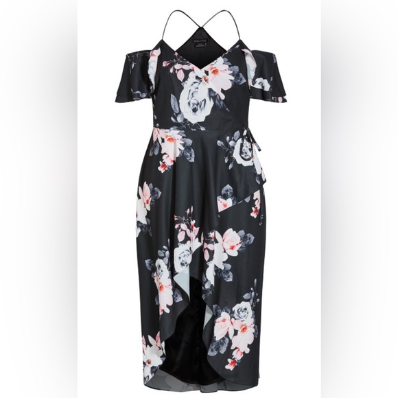 NWT CITY CHIC Black Lotus Dress - black *NWT* - Picture 4 of 5